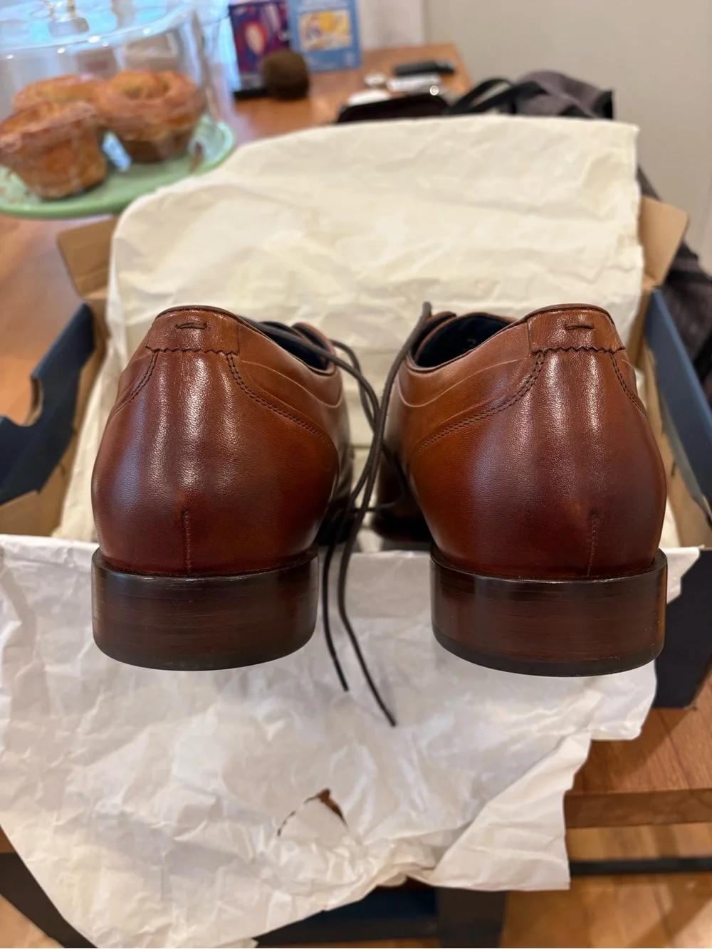 Cole Haan Cognac Brown Cap-Toe Derby Oxford